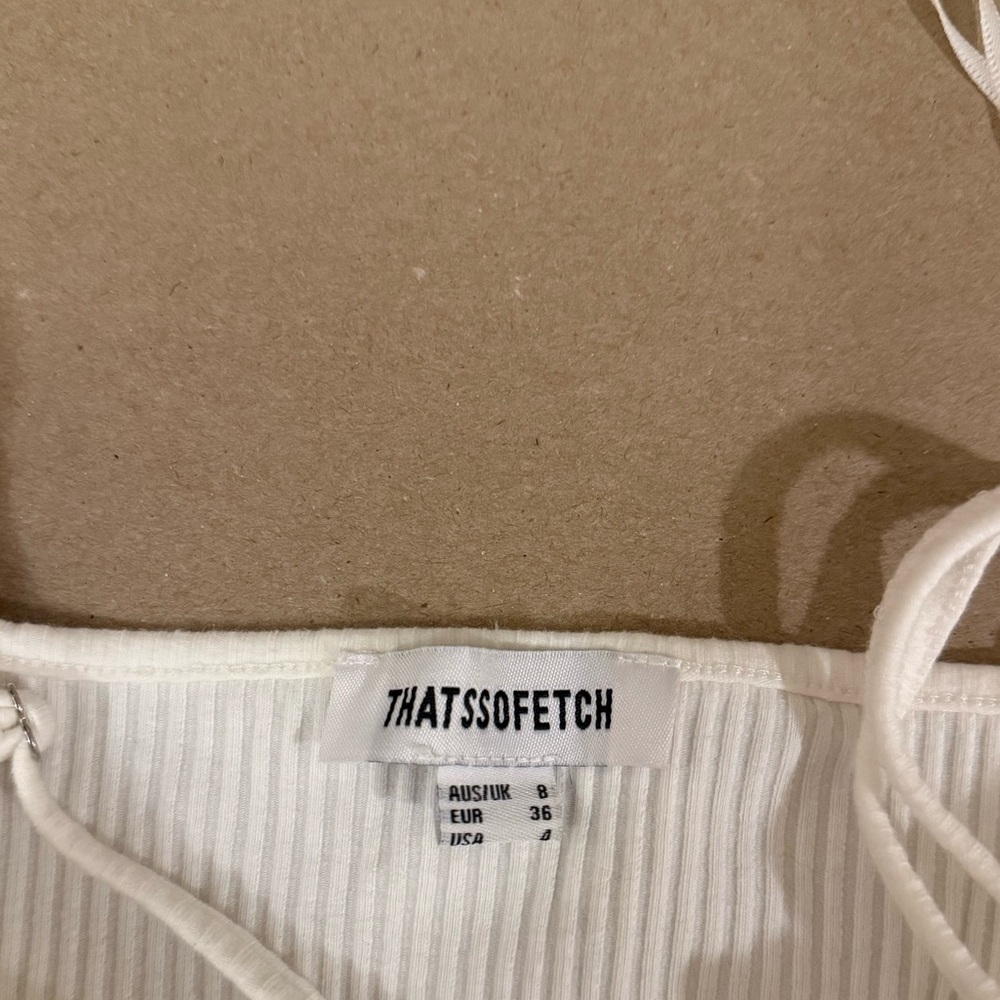 White Ribbed Bodysuit by THATSSOFETCH - Picture 3 of 4